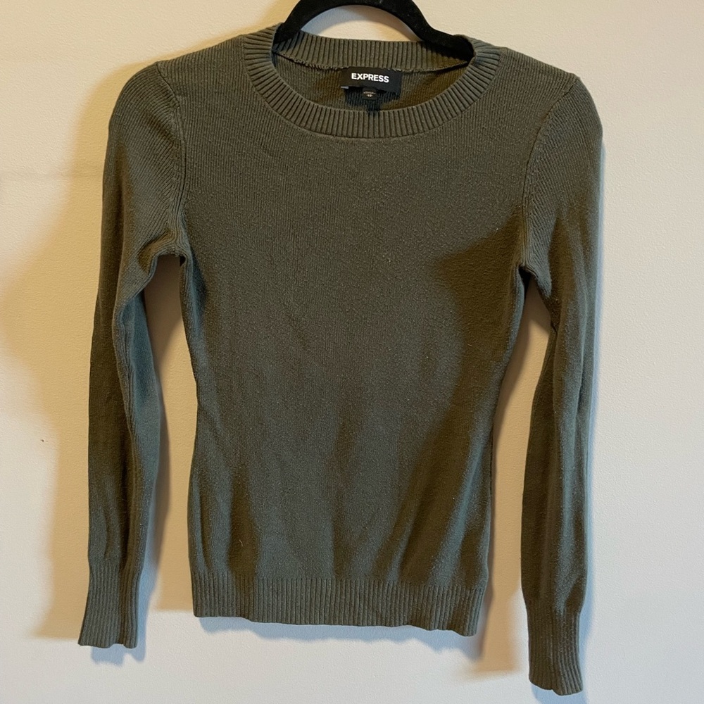 Express Green Crew Neck Sweater